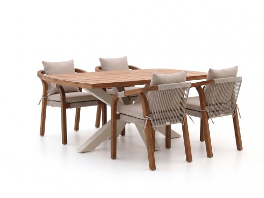 Bellagio Perzano/Induno Deens Ovaal 180cm dining tuinset 5-delig stapelbaar