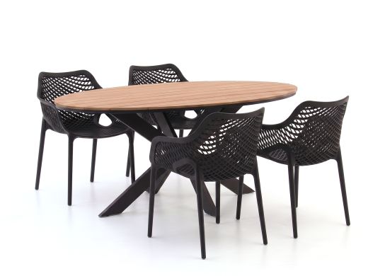 Forza Ripi/Fidenza 180cm ovaal dining tuinset 5-delig stapelbaar