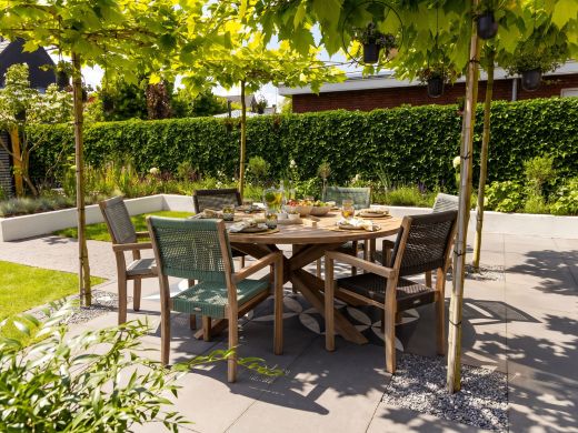 ROUGH-Y dining tuintafel ø 180cm (h:75cm) - Teakhout
