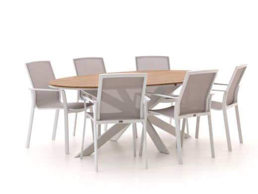 Bellagio Dranera/Fidenza ovaal 220cm dining tuinset 7-delig stapelbaar