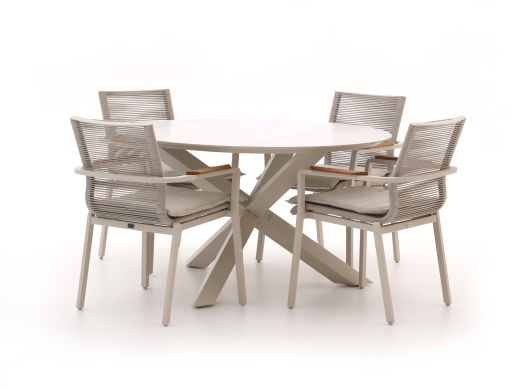 Bellagio Marudo/Lodola ø 130cm dining tuinset 5-delig stapelbaar