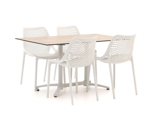 Forza Ripi/Canzo 140cm dining tuinset 5-delig stapelbaar inklapbaar