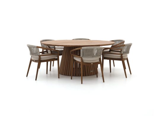 Bellagio Brasimone/Santa Severina ø180cm dining tuinset 7-delig stapelbaar