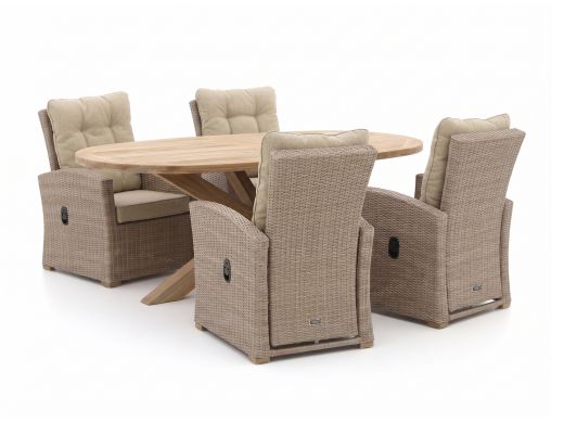 Intenso Mazzano/ROUGH-Y Ellips 200cm dining tuinset 5-delig verstelbaar