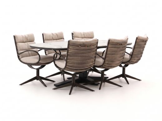 Apple Bee Camp Bay/Zanzibar Deens Ovaal 220cm dining tuinset 7-delig draaibaar