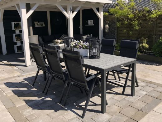 Bellagio Avenza/Fidenza 220cm dining tuinset 7-delig verstelbaar