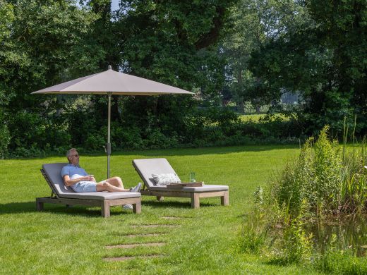 Glatz Alu-Twist parasol 240x240cm - Taupe (151) (incl. Shadowline voet 50 kg)