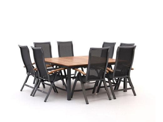 Bellagio Lugo/Linosa 160x160cm dining tuinset 9-delig verstelbaar