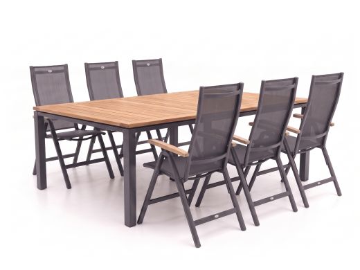 Hartman Troy/Linosa 240cm dining tuinset 7-delig verstelbaar
