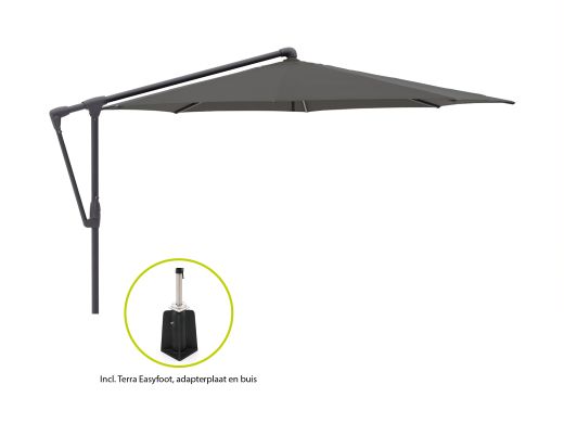 Glatz Sunwing Casa zweefparasol ø 330cm - Antraciet (155) (incl. Terra Easyfoot) (incl.hoes)