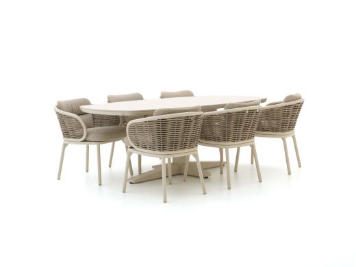 Apple Bee Pine Key/Zanzibar Deens Ovaal 220cm dining tuinset 7-delig