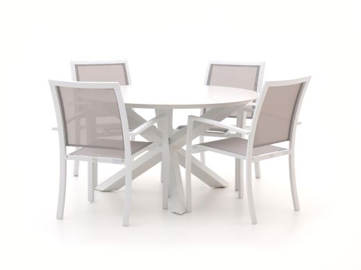Bellagio Anzio/Lodola ø130cm dining tuinset 5-delig stapelbaar