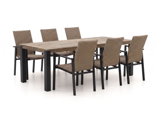 Manifesto Villongo/ROUGH-S 220cm dining tuinset 7-delig stapelbaar