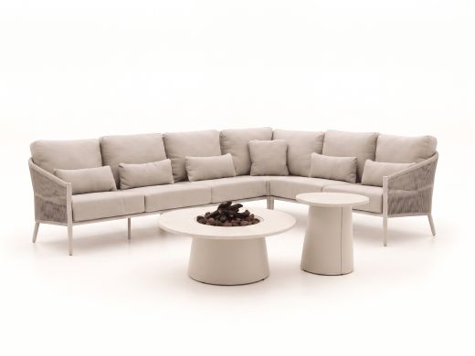Bellagio Mineo/Cosidune hoek loungeset met vuurtafels 6-delig