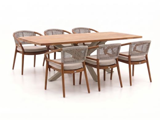 Bellagio Brasimone/Induno Deens Ovaal 240cm dining tuinset 7-delig stapelbaar