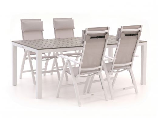 Bellagio Avenza/Fidenza 183cm dining tuinset 5-delig verstelbaar