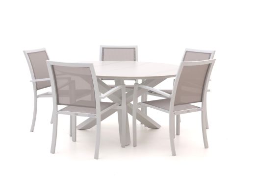 Bellagio Anzio/Lodola ø150cm dining tuinset 6-delig stapelbaar