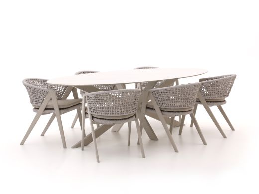 Bellagio Valsecca/Furato ellips 240cm dining tuinset 7-delig