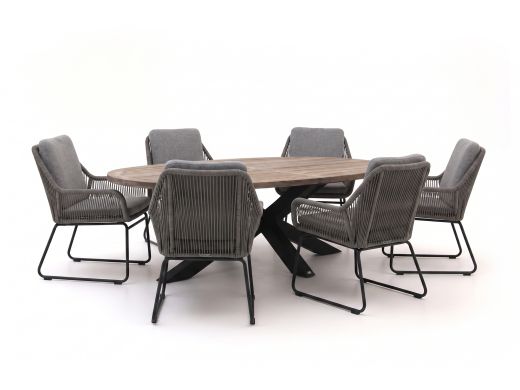 Intenso Isorella/ROUGH-Y Ellips 240cm dining tuinset 7-delig