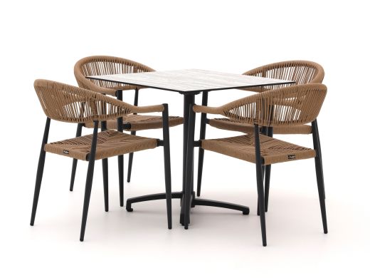 Manifesto Belpasso/Canzo 80cm dining tuinset 5-delig stapelbaar inklapbaar