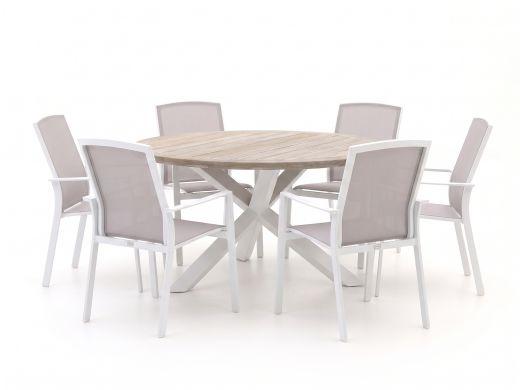 Bellagio Dranera/ROUGH-Y ø150cm dining tuinset 7-delig stapelbaar