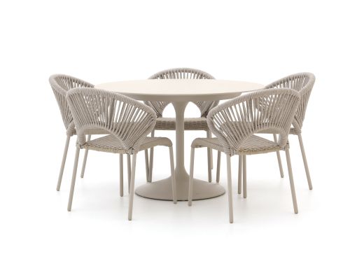 SUNS Vado/Nova ø150cm dining tuinset 6-delig stapelbaar