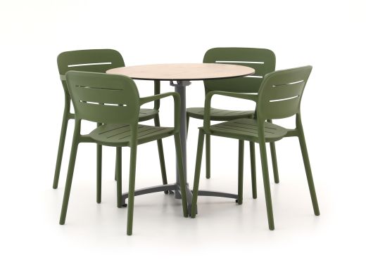 Forza Pazzia/Canzo ø 80cm dining tuinset 5-delig stapelbaar