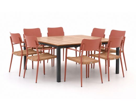 Bellagio Cino/Linosa 160x160cm dining tuinset 9-delig stapelbaar
