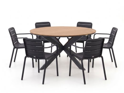 Forza Narni/Fidenza ø149cm dining tuinset 7-delig stapelbaar