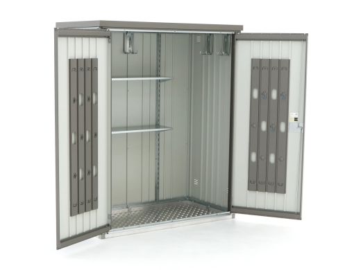 Biohort Tuinkast 155x83x182,5cm (Incl. bodemplaat en frame) - Kwartgrijs Metallic (2100 liter)