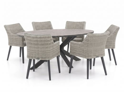 Manifesto Matese/Fidenza ovaal 180cm dining tuinset 7-delig