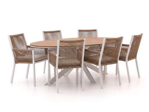 Manifesto Rivola/Fidenza 220cm ovaal dining tuinset 7-delig
