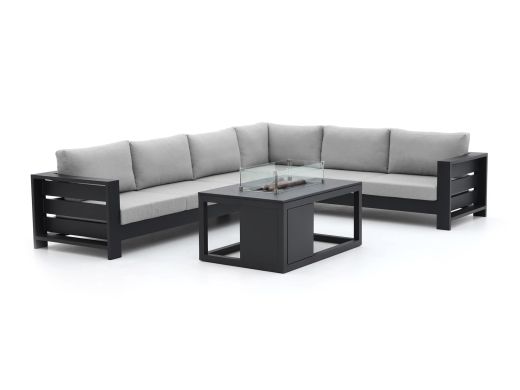Bellagio Avolo/Cosiraw 120cm hoek loungeset met vuurtafel 3-delig rechts