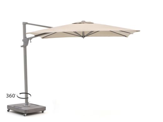 Shadowline Francisco zweefparasol 260x260cm - Light Taupe (incl. voet 160kg verrijdbaar) (incl. kruisvoet, excl. tegels) (incl. beschermhoes)