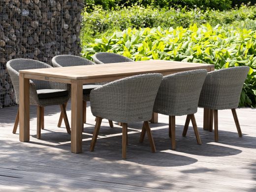 ROUGH-S dining tuintafel 220x90x76cm - Teakhout