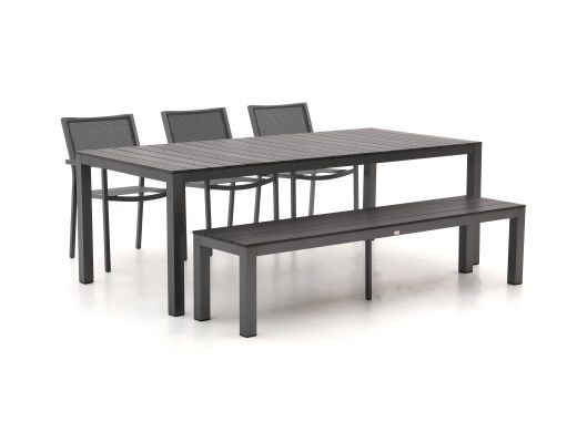 Bellagio Roma/Fidenza 220cm dining tuinset met bank 5-delig stapelbaar