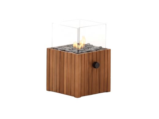 Cosiscoop Timber square gaslantaarn 20x20x30cm - Teak