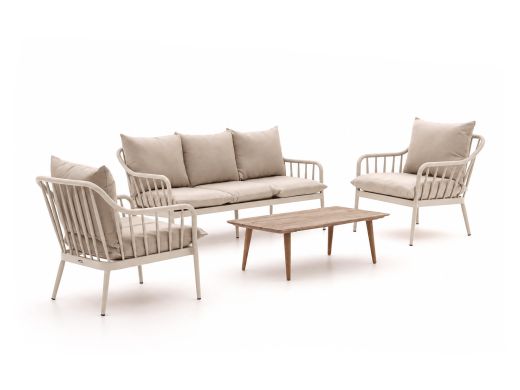 Manifesto Celante/ROUGH-K stoel-bank loungeset 4-delig 5-zits - Camel Sand (incl. kussens) (Blad = Old Teak Greywash)