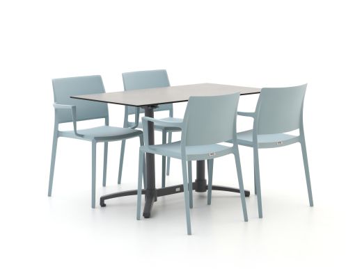 Forza Sile/Canzo 120cm dining tuinset 5-delig stapelbaar inklapbaar