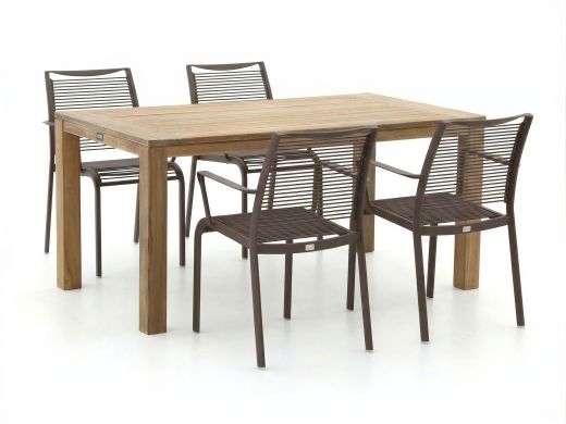 Apple Bee Hawaii/ROUGH-S 160cm dining tuinset 5-delig stapelbaar