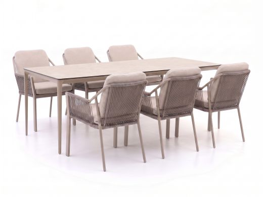 Tierra Outdoor Liv/Elegante 219cm dining tuinset 7-delig stapelbaar