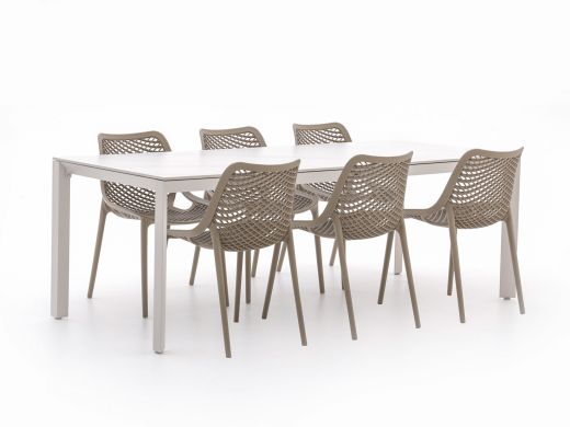 Forza Ripi/Sestino 220cm dining tuinset 7-delig stapelbaar