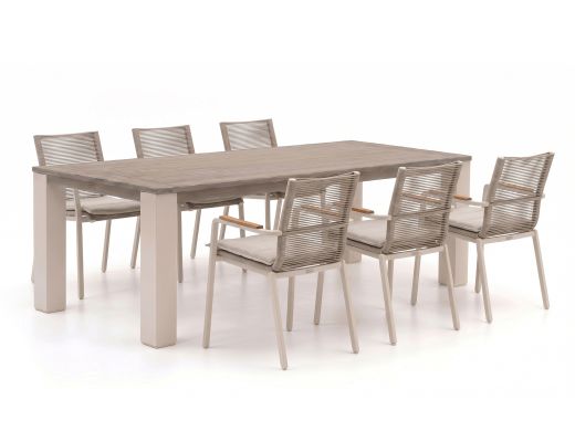 Bellagio Marudo/ROUGH-X 240cm dining tuinset 7-delig stapelbaar