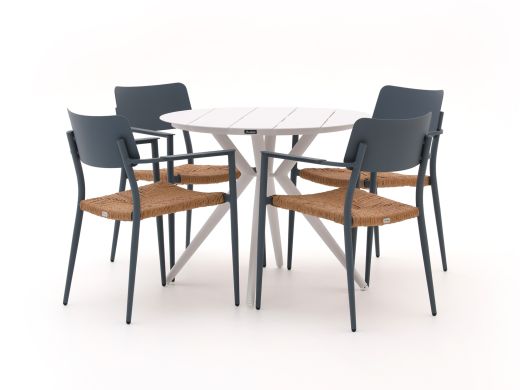 Bellagio Cino/Sora ø 90cm dining tuinset 5-delig stapelbaar