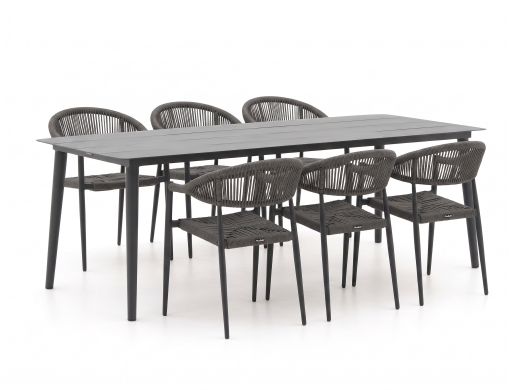 Manifesto Belpasso/Sora 220cm dining tuinset 7-delig stapelbaar
