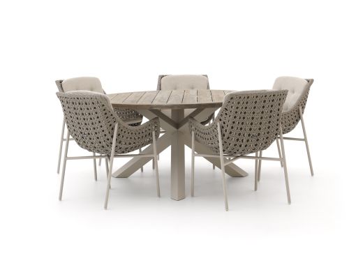 Manifesto Novara/ROUGH-Y ø150cm dining tuinset 6-delig