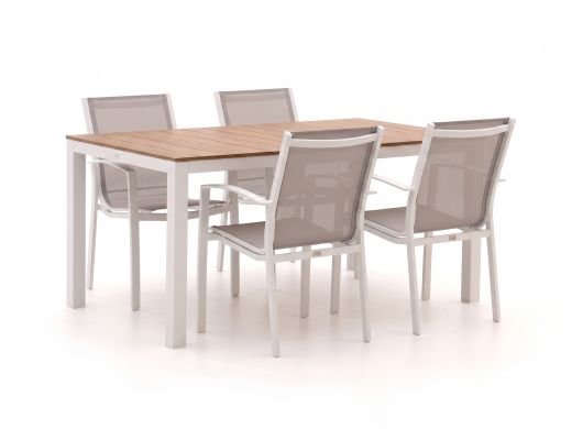 Forza Altea/Fidenza 160cm dining tuinset 5-delig stapelbaar