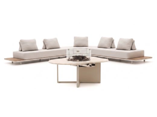 Bellagio San Lupo/Cosiloft Novi hoek loungeset met vuurtafel 4-delig