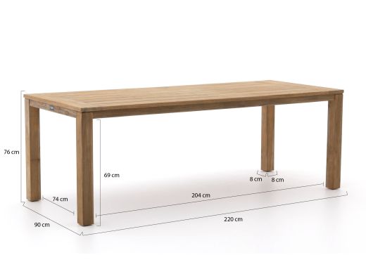 Intenso Umbria/ROUGH-S 220cm dining tuinset 7-delig verstelbaar