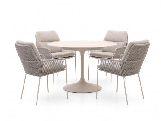 SUNS Punta/Nova ø120cm dining tuinset 5-delig